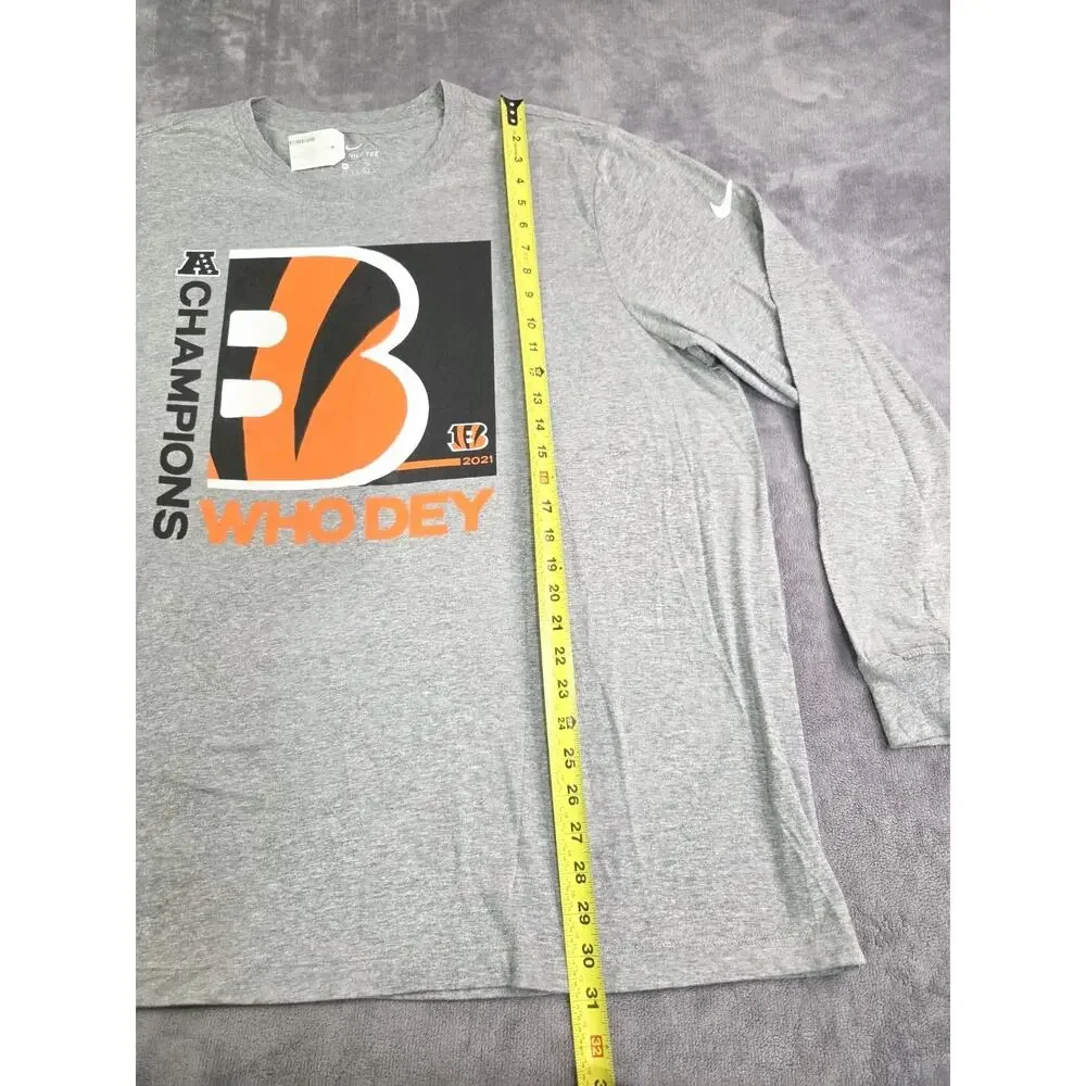 The Nike Tee Cincinnati Bengals Men's XXL Long Sleeves Gray T-Shirt Champions